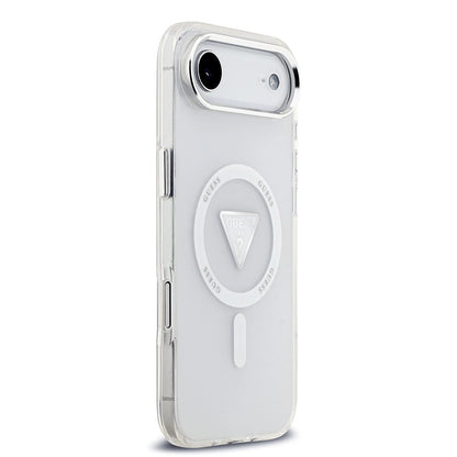 Coque MagSafe pour Apple iPhone 17 Air, Guess, Logo Triangle Dégradé IML, Transparente