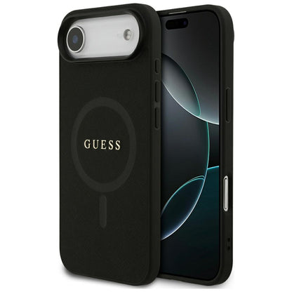 MagSafe Hülle für Apple iPhone 17 Air, Guess, Saffiano Classic Logo, Schwarz
