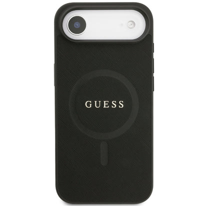 MagSafe Hülle für Apple iPhone 17 Air, Guess, Saffiano Classic Logo, Schwarz