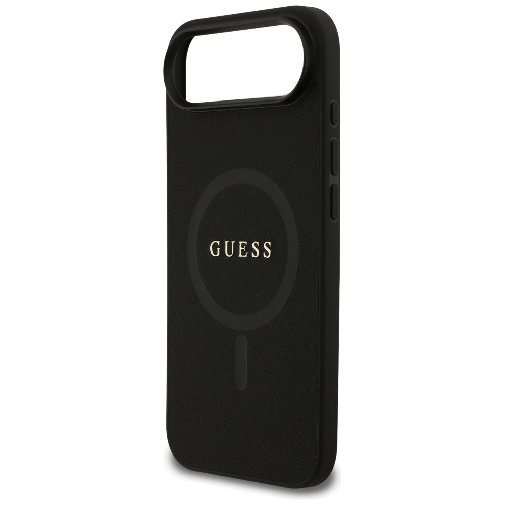 MagSafe Hülle für Apple iPhone 17 Air, Guess, Saffiano Classic Logo, Schwarz