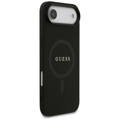 MagSafe Hülle für Apple iPhone 17 Air, Guess, Saffiano Classic Logo, Schwarz