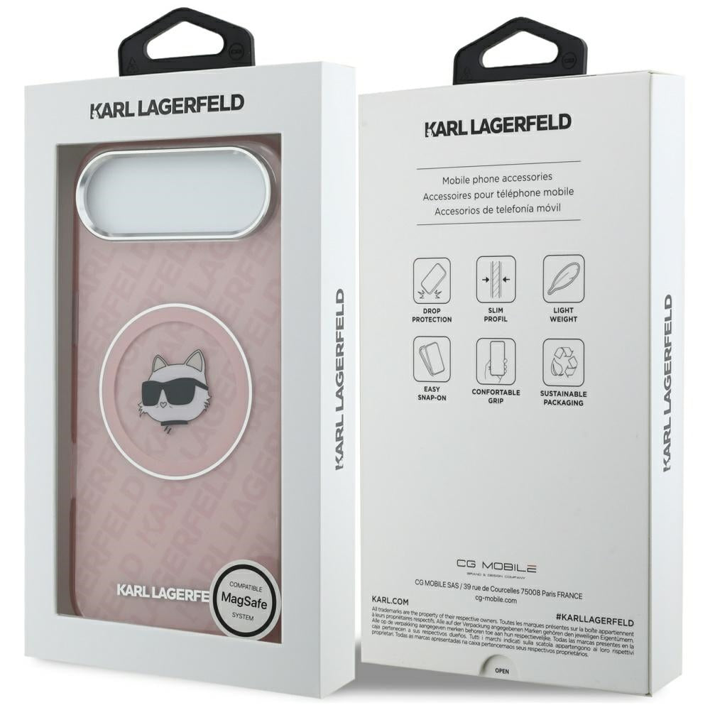 Étui MagSafe pour Apple iPhone 17 Air, Karl Lagerfeld, IML Choupette's Head, Rose