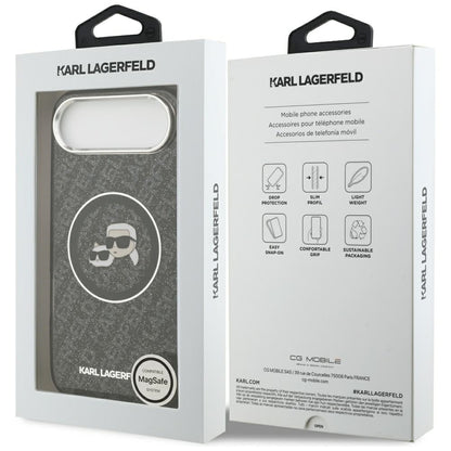 Custodia MagSafe per Apple iPhone 17 Air, Karl Lagerfeld, IML Glitter Karl & Choupette's Heads, Nera