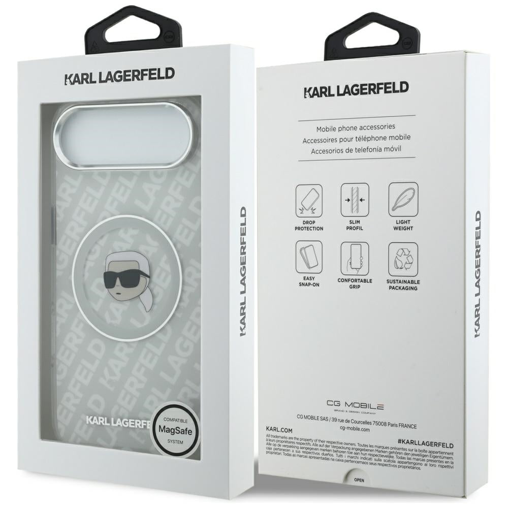 Custodia MagSafe per Apple iPhone 17 Air, Karl Lagerfeld, IML Karl`s Head, Grigio