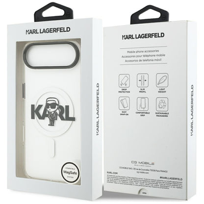 Custodia MagSafe per Apple iPhone 17 Air, Karl Lagerfeld, IML Sketch Logo Karl, Trasparente