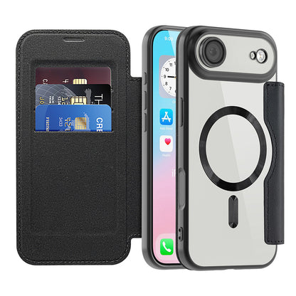 Custodia MagSafe per Apple iPhone 17 Air, Techsuit, SmartMag Book, Nera