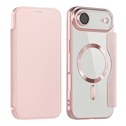 Custodia MagSafe per Apple iPhone 17 Air, Techsuit, SmartMag Book, Rosa