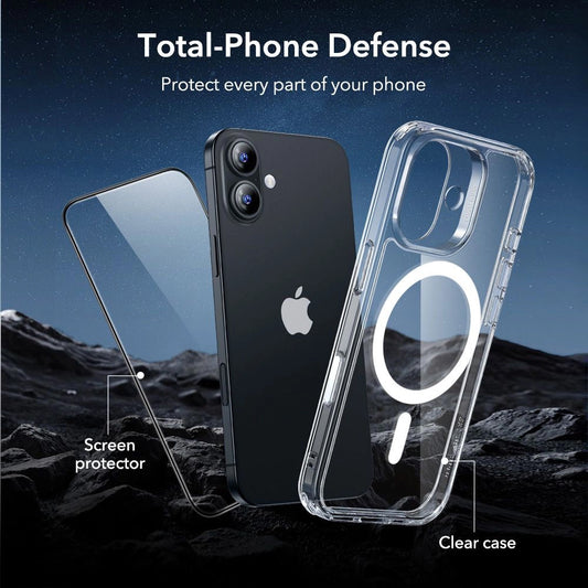 Coque MagSafe pour Apple iPhone 17, ESR, Classic Hybrid avec Protecteur d'Écran, Transparente