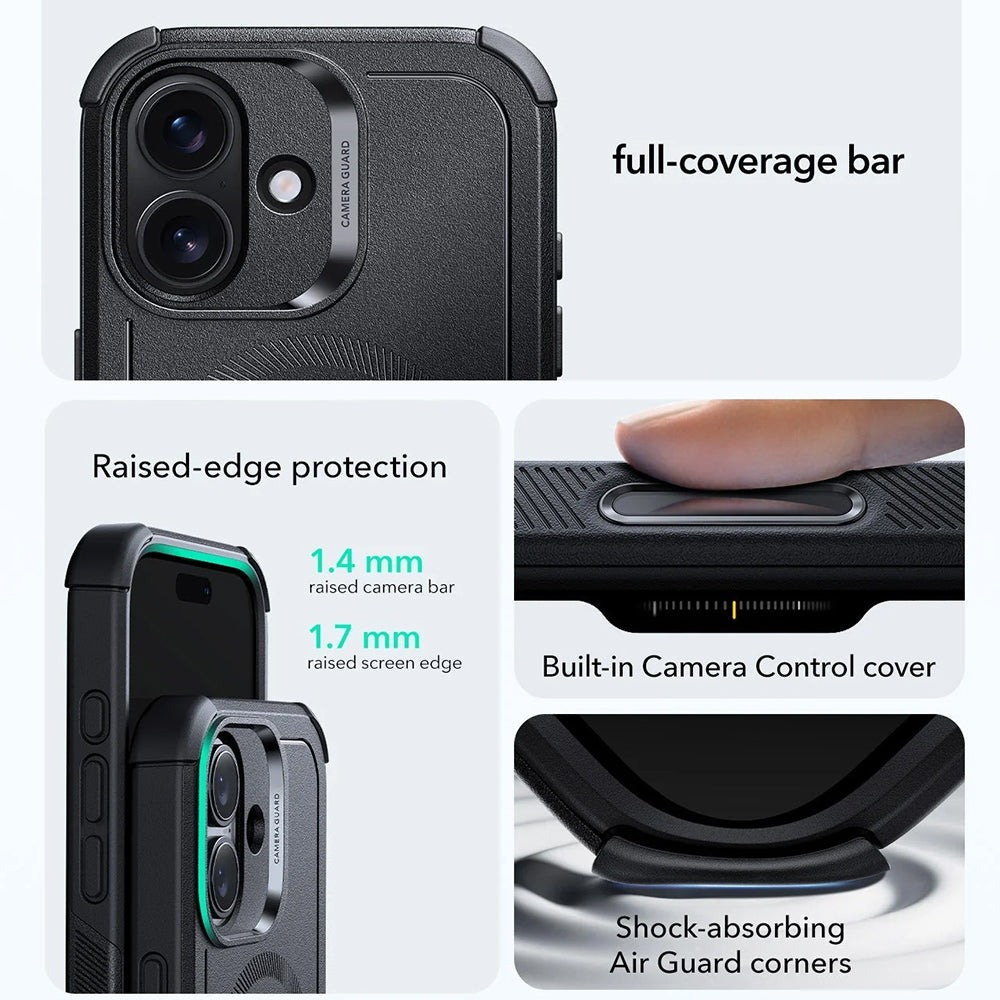 Coque MagSafe pour Apple iPhone 17, ESR, Cyber, Noire