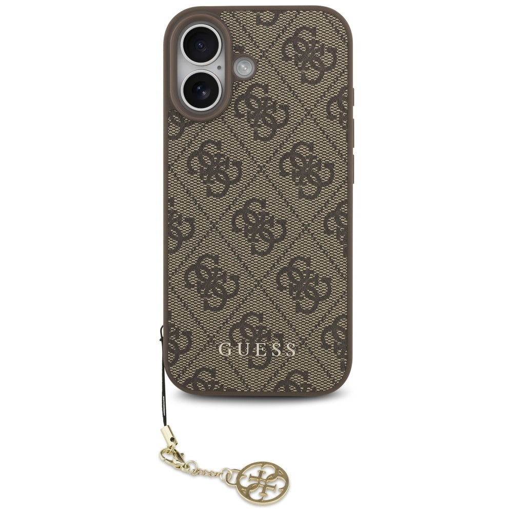 Custodia MagSafe per Apple iPhone 17, Guess, 4G Charm Cradle, Marrone