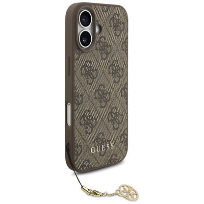 Custodia MagSafe per Apple iPhone 17, Guess, 4G Charm Cradle, Marrone