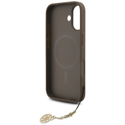Custodia MagSafe per Apple iPhone 17, Guess, 4G Charm Cradle, Marrone