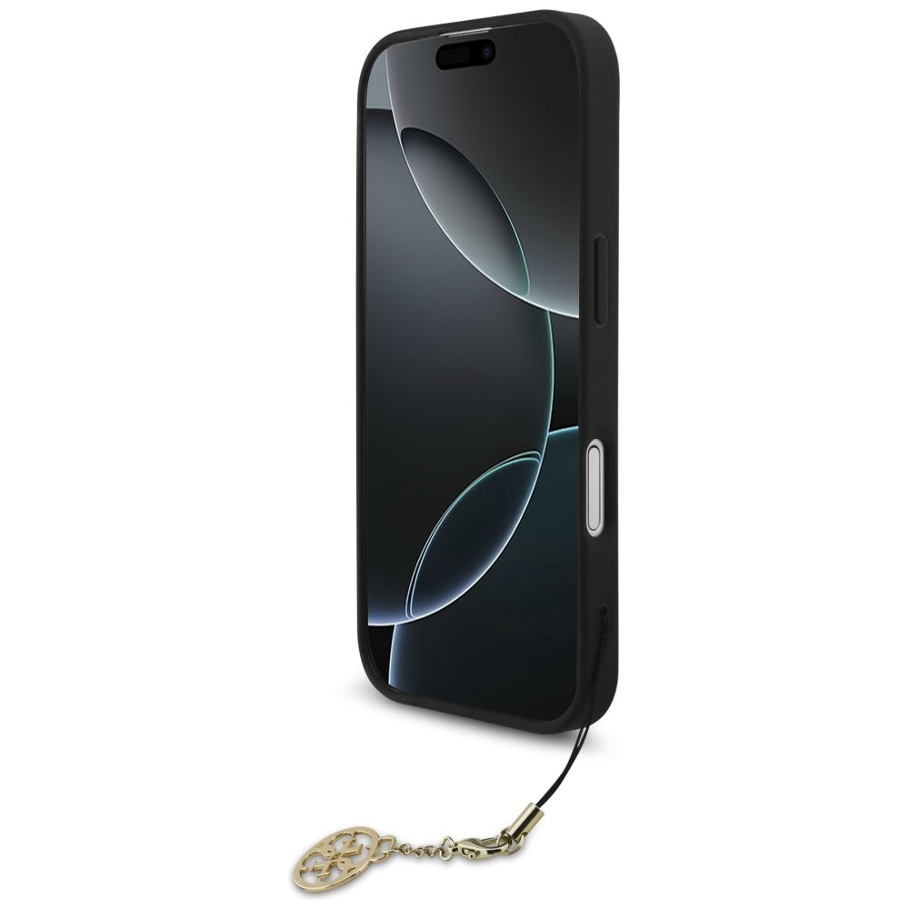 Étui MagSafe pour Apple iPhone 17, Guess, 4G Charm Cradle, Noir