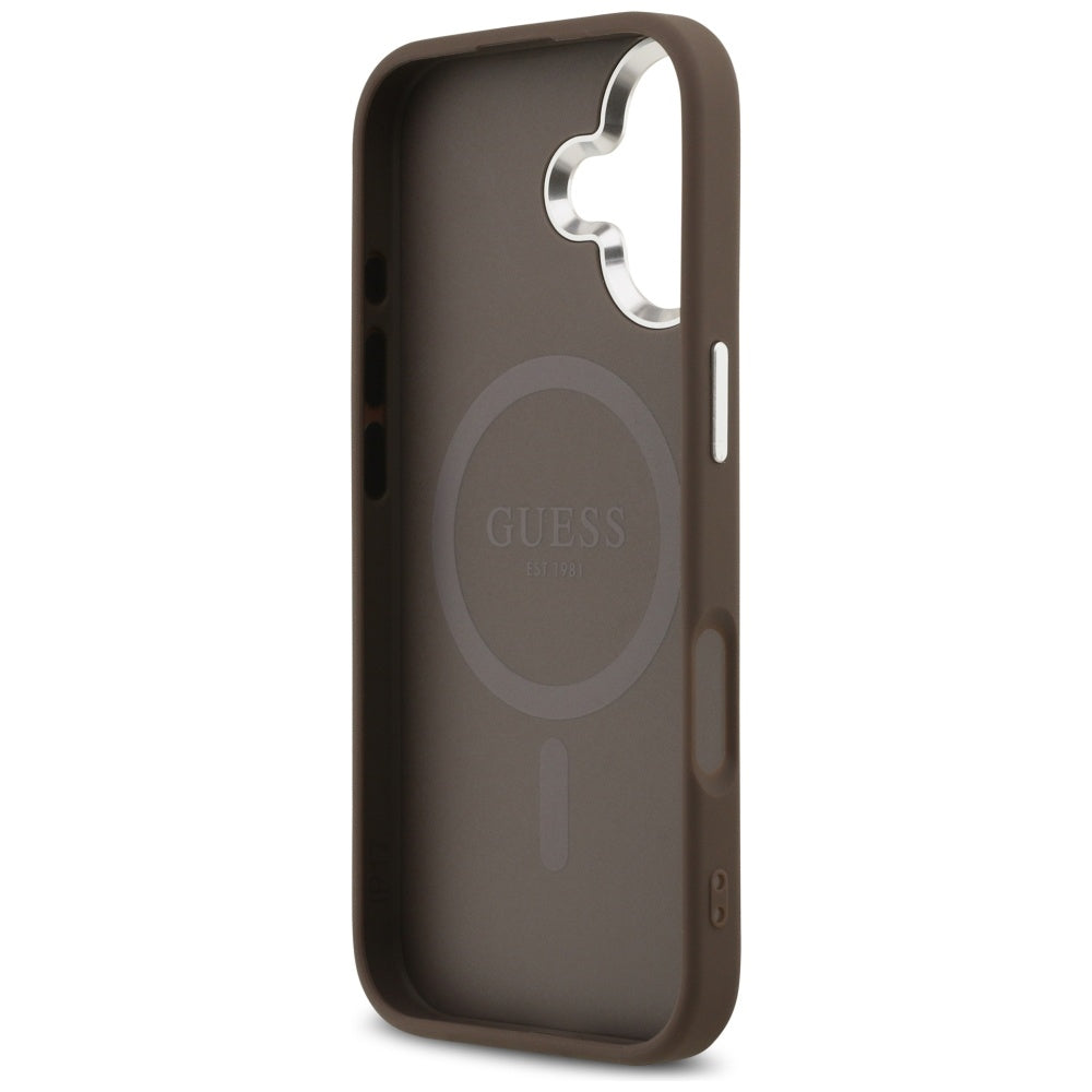 Étui MagSafe pour Apple iPhone 17, Guess, Logo Classique 4G, Marron