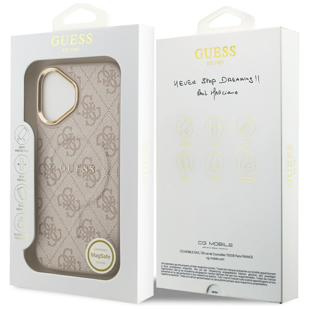 Étui MagSafe pour Apple iPhone 17, Guess, 4G Classic, Rose
