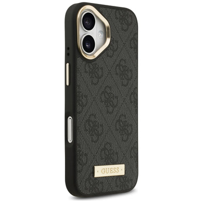 Custodia MagSafe per Apple iPhone 17, Guess, 4G Logo Plate, Nera