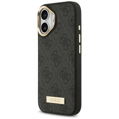 Custodia MagSafe per Apple iPhone 17, Guess, 4G Logo Plate, Nera