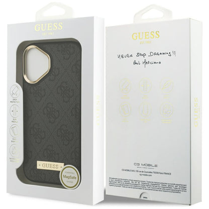 Custodia MagSafe per Apple iPhone 17, Guess, 4G Logo Plate, Nera