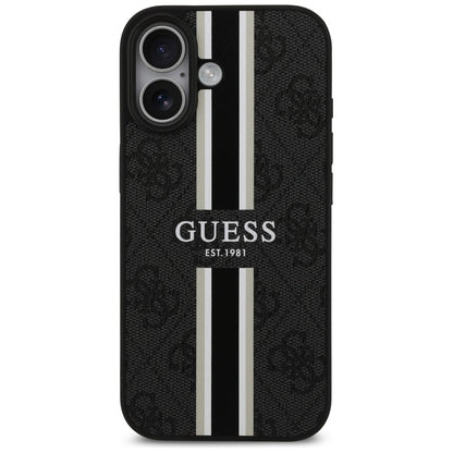 Étui MagSafe pour Apple iPhone 17, Guess, 4G Printed Stripes, Noir