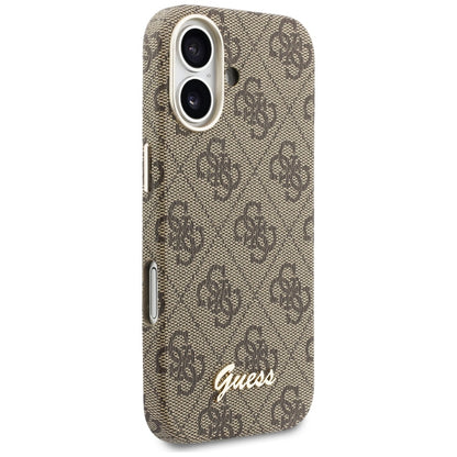 MagSafe Case for Apple iPhone 17, Guess, 4G Script Logo, Brown