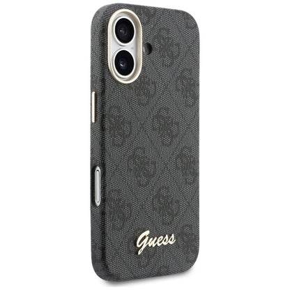 Custodia MagSafe per Apple iPhone 17, Guess, 4G Script Logo, Nera