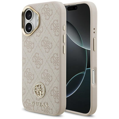 Custodia MagSafe per Apple iPhone 17, Guess, 4G Strass Logo, Rosa