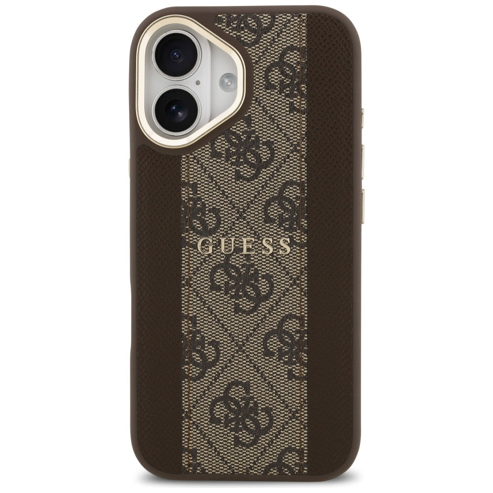 Custodia MagSafe per Apple iPhone 17, Guess, 4G Stripe, Marrone