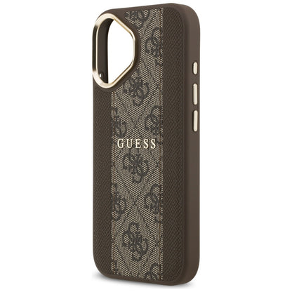 Custodia MagSafe per Apple iPhone 17, Guess, 4G Stripe, Marrone