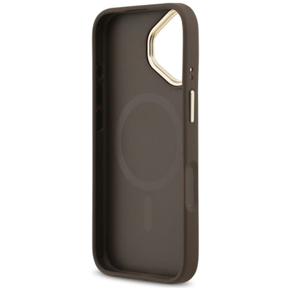Custodia MagSafe per Apple iPhone 17, Guess, 4G Stripe, Marrone