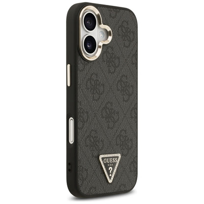 Custodia MagSafe per Apple iPhone 17, Guess, Logo Diamante Triangolo 4G, Nera
