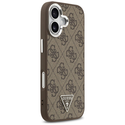 MagSafe Case for Apple iPhone 17, Guess, 4G Triangle Logo, Silver Brown