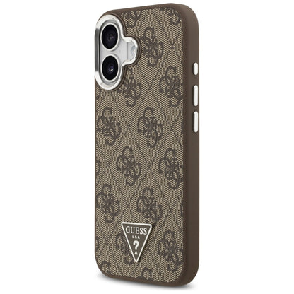 MagSafe Case for Apple iPhone 17, Guess, 4G Triangle Logo, Silver Brown