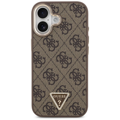 Custodia MagSafe per Apple iPhone 17, Guess, Logo Triangolo 4G, Marrone Dorato