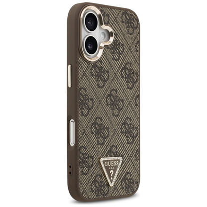 Custodia MagSafe per Apple iPhone 17, Guess, Logo Triangolo 4G, Marrone Dorato