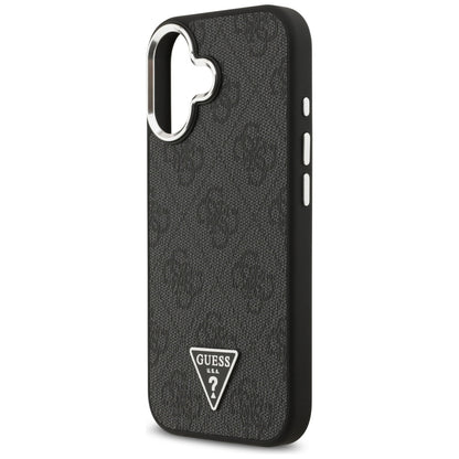 Housse MagSafe pour Apple iPhone 17, Guess, Logo Triangle 4G, Noir Argenté