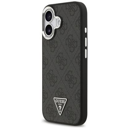 Housse MagSafe pour Apple iPhone 17, Guess, Logo Triangle 4G, Noir Argenté