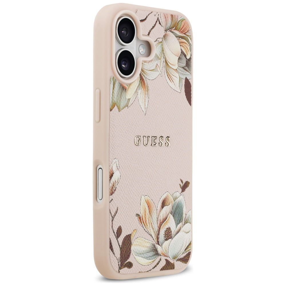 Coque MagSafe pour Apple iPhone 17, Guess, Grained Flowers, Rose