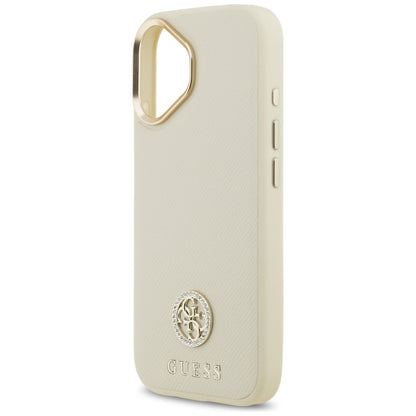 Custodia MagSafe per Apple iPhone 17, Guess, Grained Strass Logo, Beige