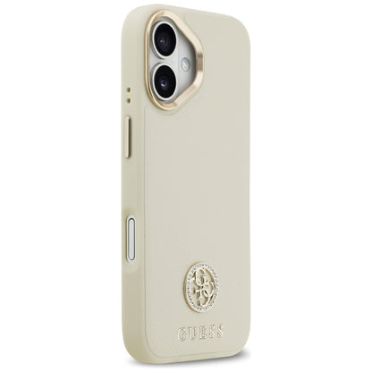 Custodia MagSafe per Apple iPhone 17, Guess, Grained Strass Logo, Beige