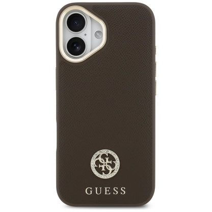 Custodia MagSafe per Apple iPhone 17, Guess, Grained Strass Logo, Marrone