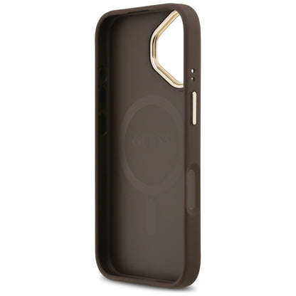 Custodia MagSafe per Apple iPhone 17, Guess, Grained Strass Logo, Marrone