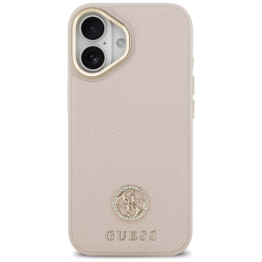 Custodia MagSafe per Apple iPhone 17, Guess, Grained Strass Logo, Rosa