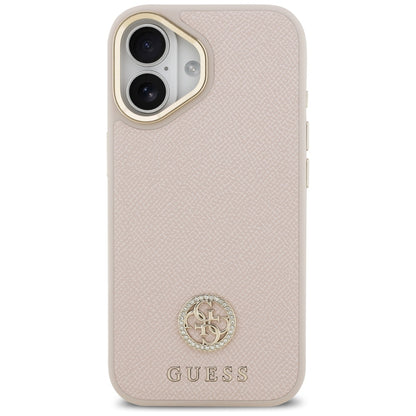 Custodia MagSafe per Apple iPhone 17, Guess, Grained Strass Logo, Rosa