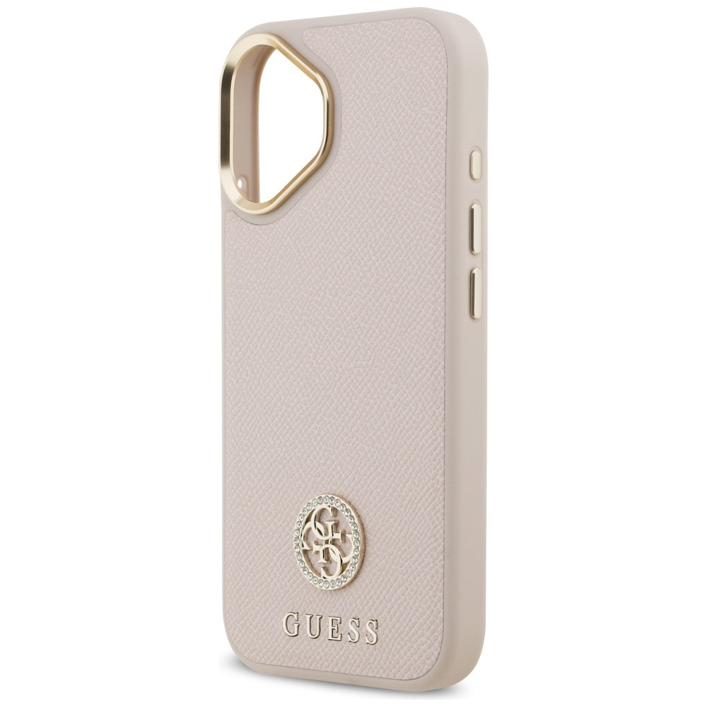 Custodia MagSafe per Apple iPhone 17, Guess, Grained Strass Logo, Rosa