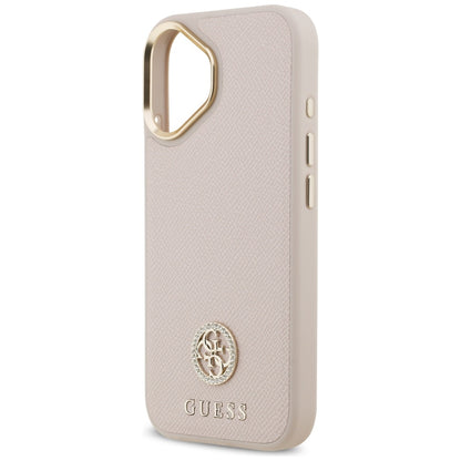 Custodia MagSafe per Apple iPhone 17, Guess, Grained Strass Logo, Rosa