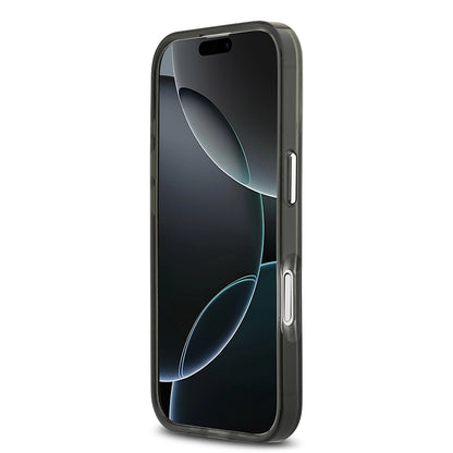 Coque MagSafe pour Apple iPhone 17, Guess, logo triangle dégradé IML, Noire