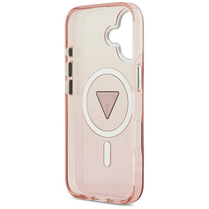 MagSafe Case for Apple iPhone 17, Guess, IML Gradient Triangle Logo, Pink