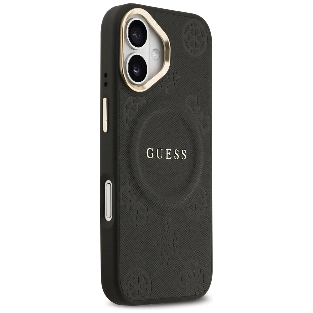Custodia MagSafe per Apple iPhone 17, Guess, Peony Hot Stamp, Nera