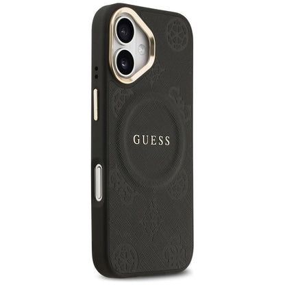Custodia MagSafe per Apple iPhone 17, Guess, Peony Hot Stamp, Nera