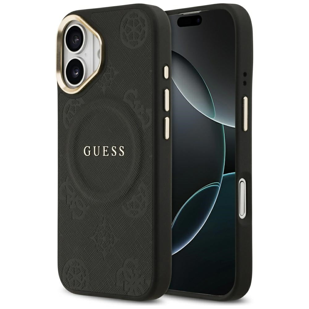 Custodia MagSafe per Apple iPhone 17, Guess, Peony Hot Stamp, Nera